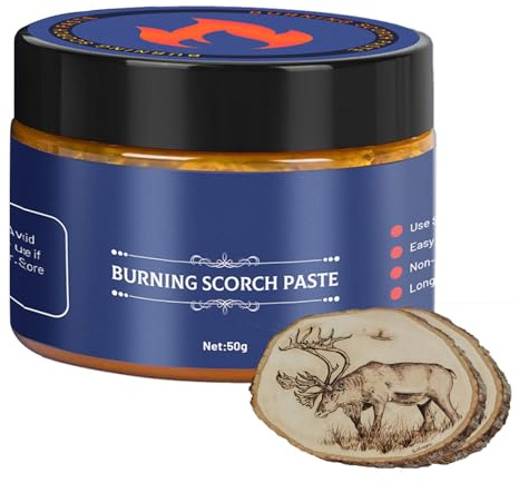 Wood Burning Paste, 65g Scorch Paste for Wood Burning, Wooden Burn Gel Multi-Function for Crafting, Making Gift, Handicrafts, Art Studios, Artists, Drawing, Beginners, Easy to Use, Home Camping