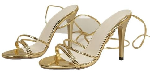 Generico Scarpe Donna Tacco Sandali Bianchi Pianta Larga Pantofole da Donna Pantofole con Tacco da Scarpe Spiaggia con Sandali Estivi Eleganti (Gold,36)