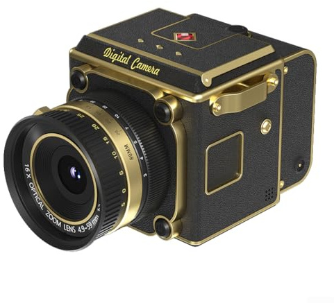 Appareil photo numérique rétro 4K FHD compact vintage avec mise au point automatique, poids léger pour vlogging et photographie, mise au point automatique intégrée, noir, 17,3 x 12 x 7,2 cm, pour