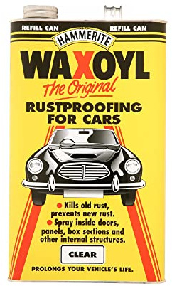 Hammerite Waxoyl Car Underseal and Rust Protection. The Original Rustproofing for Cars, Rust Inhibitor and Rust Converter for Classic Car Care. Waxoyl Clear 5L Refill Can