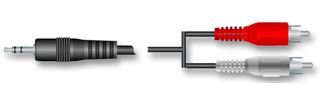 Cable-Core 2,5 mm Jack stéréo mâle vers double RCA câble de 3 m plomb