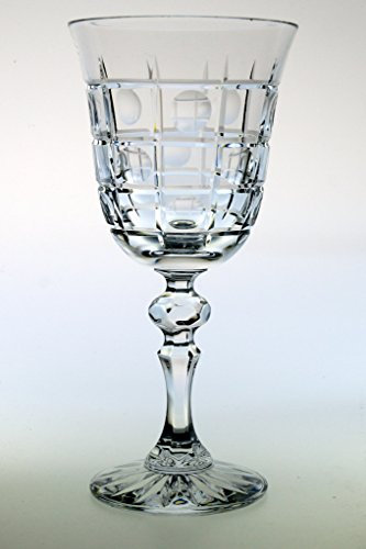 Juego de 6 copas de vino tinto o blanco, cristal de plomo