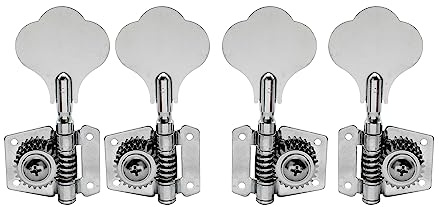 Musiclily L2+R2 Open Gear Bass Meccaniche per Basso Elettrico 4 Corde, Cromato