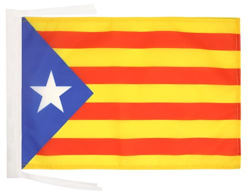 AZ FLAG Bandera Cataluña Estelada Blava 45x30 cm Poliéster 100D Cuerdas
