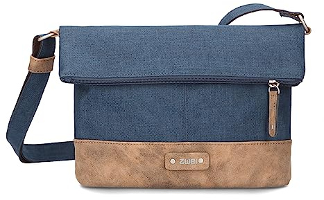 Zwei Damen Rolltop-Handtasche Olli OT6 Umhängetasche 2/4 Liter klassische Crossbody Bag wasserabweisend robust strapazierfähig Bicolor Design Schultertasche, hochwertig verarbeitet
