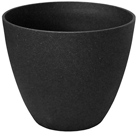 Gartenpirat Pflanzkübel groß Ø 44 Höhe 37 cm Kunststoff Topf Steinoptik anthrazit
