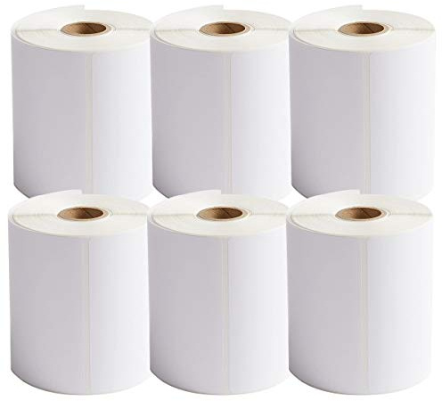 Direct Thermal Labels 6 Rolls 1500 Labels Blank White 4 x 6(101mm x 152mm) 250 per Rolls Address Label Shipping Label Package Label for Thermal Printers