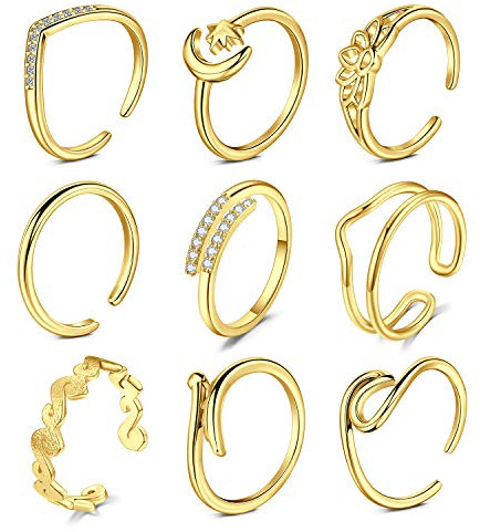 D.Bella Justerbara tåringar för kvinnor sommar strand allergivänlig öppen tå ring finger svans ring set fotsmycken, Metall, Rostfritt stål