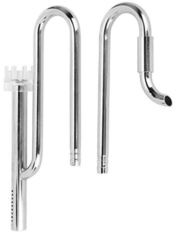 EVTSCAN Metal Lily Pipe Surface Skimmer Steel Stainless Inflow Outflow for Aquarium Planted Tank(16)