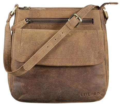 STILORD Jodie Leder Umhängetasche Damen Vintage Handtasche Elegante Ledertasche Crossbody Bag Frauen Schultertasche Tasche Klein Echtleder Farbe:Torino - braun