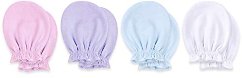 KiddyCare No Scratch Mittens Newborn/Baby Mittens Newborn. GOTS Organic Baby Mittens which are Baby Essentials for Newborn. Warm and Soft Baby Gloves and Mittens baby newborn 4pck - Girls