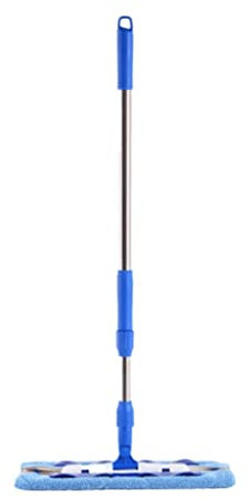 serpillière MOP en microfibre professionnelle, poignée en acier inoxydable-3 coussinets de vadrouille plats réutilisables, propice au nettoyage du bois franc, stratifié et carrelage Convient à tous le