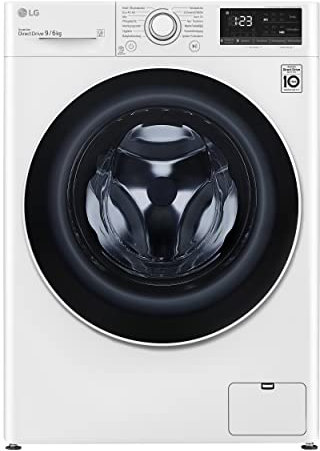 LG Electronics F14WD96EN0B Waschtrockner | 9 kg Waschen | 6 kg Trocknen | Weiß mit weißem Bullaugenring
