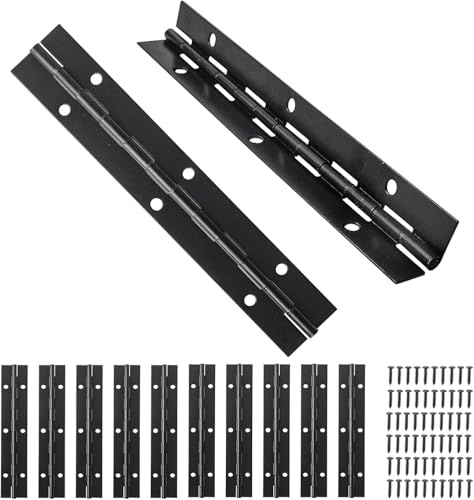 WeeGoo 10 Pcs 15cm Black Piano Hinge, 6 Inch