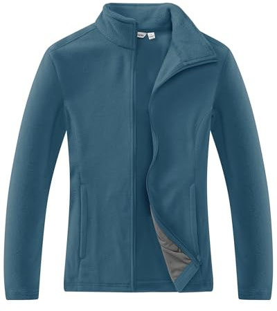 33,000ft Damen Fleecejacke mit Durchgehendem Reißverschluss mit 4 Taschen | Leicht, Warm, Stehkragen, Atmungsaktiv, Weich, Pillingresistent, für Wandern, Freizeit, Sport, Outdoor