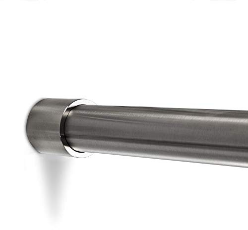 SOTECH 2 x Edelstahl Schrankstange 1160 mm RUND Ø 25 mm Kleiderstange | mit 4 Stück Schrankrohrhalter TUBE rostfrei Schrankrohr Möbelstange Design trifft auf Funktion