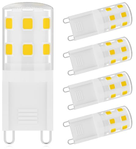 SNBIHIBE G9 LED Bulbs 2W,2Watt Light Bulb 25W Halogen Equivalent 250LM,120V Mini T4 G9 Base 4000K Natural White White,No Flicker, for Bathroom, Vanity, Ceiling Lamp, Home Lighting,5 pcs