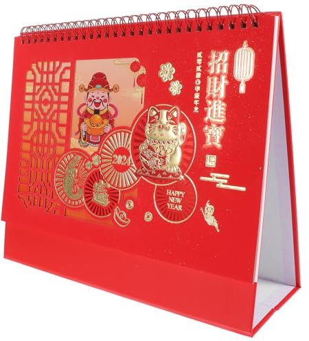 STOBOK 2024 Chinesischer Tageskalender Jahr Des Drachen Chinesischer Tischkalender Chinesisches Jahr Traditioneller Kalender Stehender Zeitplan Planer Für Chinesische Neujahrsgeschenke