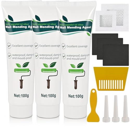 Cieex Filler for Walls Kit Wall Repair Filler Paste with Wall Patch, Sandpaper, Scraper Ready mixed for Quick Repair of Cracks, Graffiti, Peeling And Holes, Quick Drying&Waterproof