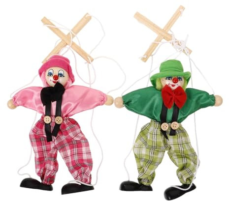 TOYANDONA 2stücke Piraten Marionetten Spielzeug Für Junge Mädchen Lustige Holz Marionette Mit Schnur Für Kreative Rollenspiele Und Interaktive Familienspiele Zufällige Designs