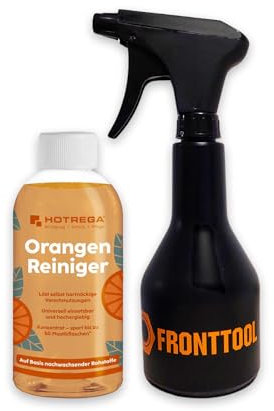 HOTREGA Orangenreiniger Konzentrat 500ml | Universalreiniger für alle abwaschbaren Oberflächen | löst Fett, Klebereste, Ruß uvm. | inkl. Sprühflasche