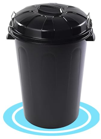 Dekohome Mülleimer mit Deckel, 100 l, aus robustem Kunststoff, ideal für die Aufbewahrung von Müll für Zuhause, Büro oder Industrie, Schwarz