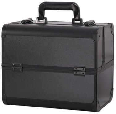 MANY BEAUTY Kosmetikkoffer, Make Up Koffer für Reisen - Schminkkoffer mit Vier Ausziehbaren Schubladen - Makeup Organizer mit 2 Schlössern - Beauty Case Schwarz