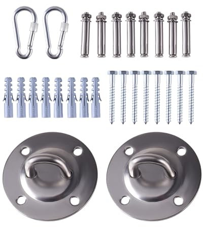 AOMIKITSTU Decke Aufhänger 2 Stück, 90mm×23mm Deckenhaken, Aufhängung Schaukelhaken, Deckenhalterung, Aufhängung Haken für SpielplatzStuhl, Yogatuch, Boxsäcke, Holzbalken, Betondecke