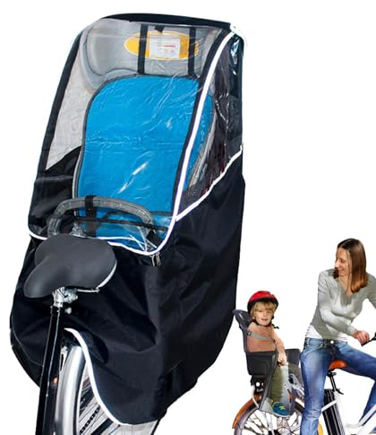 Generisch Regenschutz Für Kinderfahrradsitz, Fahrrad-Kindersitz-Regenschutz Hinten, Fahrrad-Windschutz Mit Fenster, Tragbarer, Universell Abgestimmter, Leicht Zu Tragender Fahrrad-Regenschutz