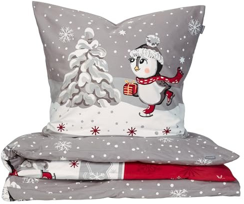 Schiesser Bettwäscheset Telso - Feinbiber - 2-teilig - 135 x 200 cm - Grau