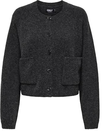 Onlpiemonte L/S KNT Noos Cardigan, Gris foncé mélangé, M