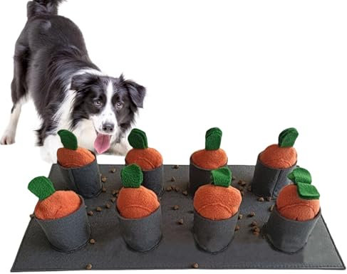 Schnüffelmatte für Welpen – Karotten-Futtermatte für Hunde, waschbare Schnüffeldecke, rutschfest, langsames Fressen, Trainingszubehör, Haustierzubehör für Futtersuche