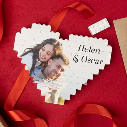 Wanapix | Puzzle Block Herz Selbst Gestalten Personalisiert | 100% Personalisiert