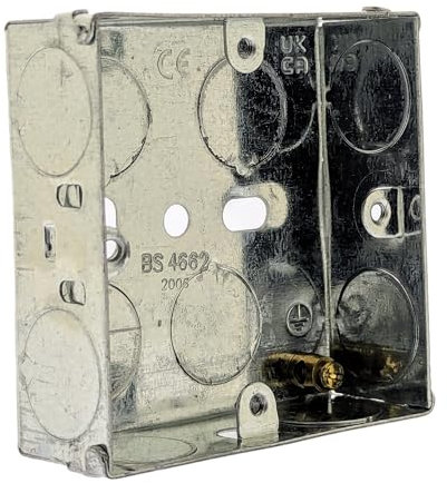 Patress Box 25mm – Surface Mount Electrical Back Box for Double Sockets, Switches & Outlets | Durable Metal Wall Mount Junction Box for Wiring, Power Points, Home & Commercial Electrical Installations