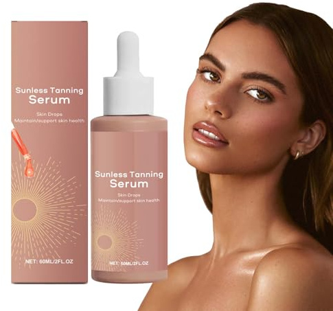 Bräunungstropfen, 60ML Self Tanning Drops, Bronzing Drops zur Natürlichen Steigerung des Melanins, Selbstbräuner Tropfen， Langanhaltende Bräune, Solarium für Gesicht und Körper, Sicher und Effektiv