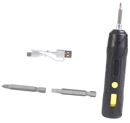 perfk Mini versatile ricaricabile con cacciavite a corda elettrica con cavo USB Controllo del pulsante portatile per la riparazione elettrica robusta, Standard