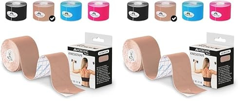 Mobiclinic®, Kinesiotape, Venda Neuromuscular Adhesiva, 5m x 5cm, Esparadrapo Deportivo, Alivio Dolor Muscular, Vendaje Kinesiológico, Apto para Múltiples Zonas, Cinta Kinesiológica, Face Tape, Beige