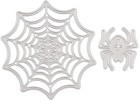 Angoily DIY-Fotorahmen-Vorlage Spinnennetz Gestanzt Stanzform Dekorationsschablone Scrapbooking Spinnennetz Formen Ausschnitte Spinnendrahtnetze Silber