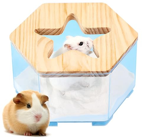 JINGLING Sandbad für Zwerghamster – transparente Badewanne für kleine Nagetiere – wiederverwendbares Zubehör für kleine Tiere – multifunktionales Zubehör für Haus, Auto und Reise