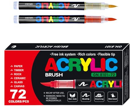 Acryl-Marker – Glasmarker, wasserfeste Malstifte, Bastelzubehör | Acrylstifte für Felsmalerei, Holz, Stoff, Leinwand, Glas, Papier, Stifte