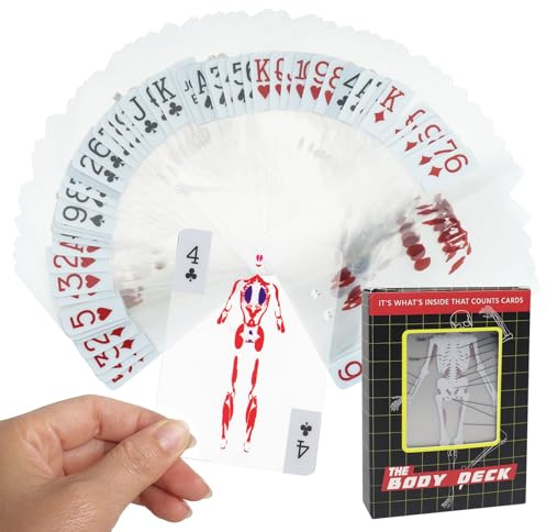 The Body Deck, Halloween Skelett Spielkarten, Menschliche Spielkarten | Transparente 3D-Bild des Menschlichen Körpers, Mannequin Body Deck Skeleton Playing Cards, Halloween Spiele, Halloween Party