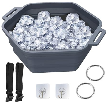 Ducha de baño de hielo | Enfriador de agua para baño de hielo | Terapéutico portátil de agua fría | Enfriamiento rápido portátil IICE BATTH Back | Cubo plegable de baño de silicona para baño