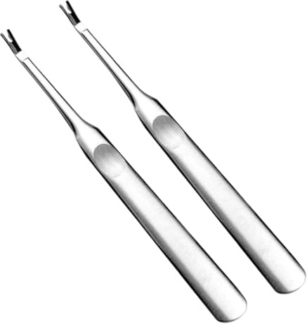 HAMPPLIES Strumento Per Unghie e Rimuovi Cuticole in Acciaio Inox 2 Pezzi Design a v Per Spingere e Tagliare Pelle Morta, Manicure e Pedicure Professionale Per Mani e Piedi