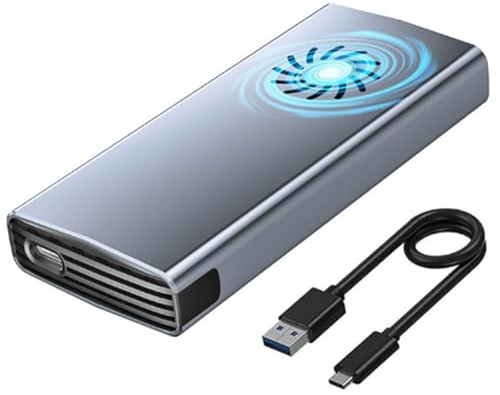 Harewtwy M. 2 NVME SSD Case 10 Gbps con Ventola di Raffreddamento Incorporato, M. 2 SSD Enclosure, NVME NGFF Adattatore SSD Dual Protocol