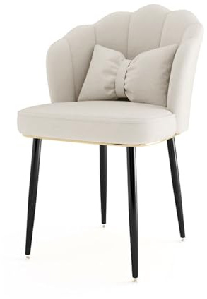 Badkarsstol med böjd hög rygg vadderat säte, armstödsfri design för sovrum och smink, snyggt sidobord för vardagsrum