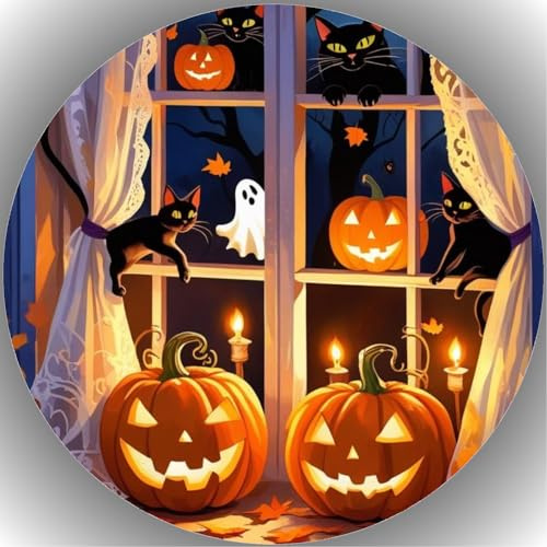 Tortenbild, mit dem Motiv: HALLOWEEN,Essbares Foto für Torten, Fondant,Tortenaufleger Ø 20cm HALLOWEEN K2