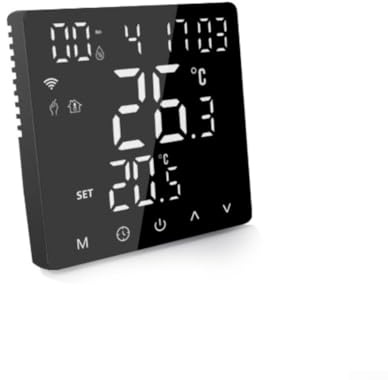 WiFi Smart Thermostat, intelligentes Thermostat für elektrische Heizung, Bodenheizung, 16 A, 3 A, Touchscreen, kompatibel mit Alexa (schwarz)