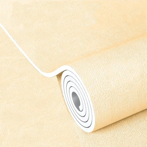 Papier Peint Autocollant - Isolation Thermique Résistant à l'humidité Réduction du Bruit, Rouleau Isolant Thermique 9mm Papier Peint Adhesif Mural pour Murs en Plâtre Qui S'écaille(Jaune,0.5x3 m)