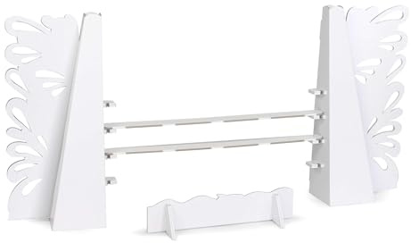 FOLDZILLA Hobby Horse Hindernis für Kinder für Steckenpferde Stockpferde 162 x 20 x 95 cm Ideal für Kindergeburtstag Indoor Outdoor inkl. Stange - Wassergraben weiß zum Bemalen und Bekleben