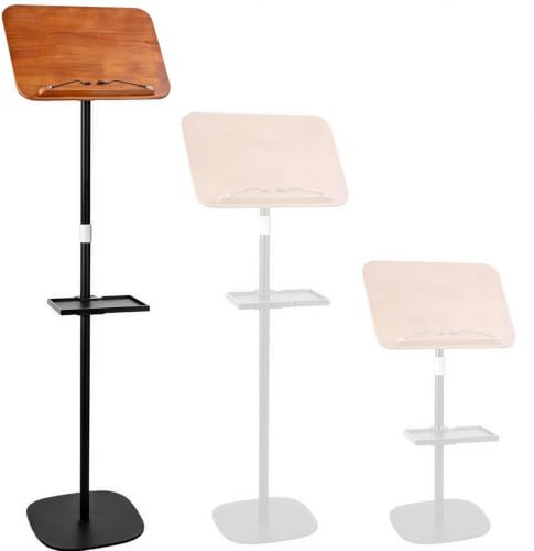Rivosar Music Stands for Sheet Music, Adjust Height 60cm to 140cm, Black | 180°Tilting Bookplates, Adjustable Metal Stands for Reading Drawing Working, Heavy Duty Base for Indoor Outdoor Performances